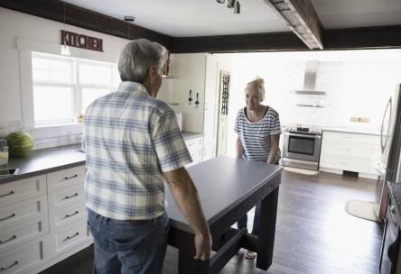 Photo: man and daughter moving island