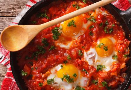 Shakshuka with Israeli Salad