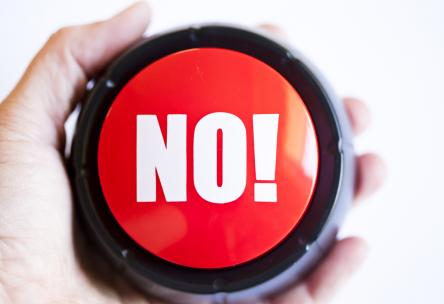 Red button that says No.