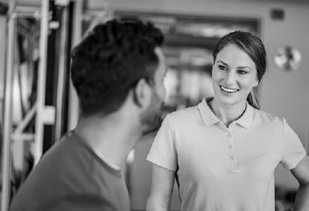 Woman smiling at patient