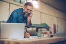 man working at desk