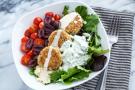 Baked Falafel Bowl with Tzatziki & Tahini Sauce